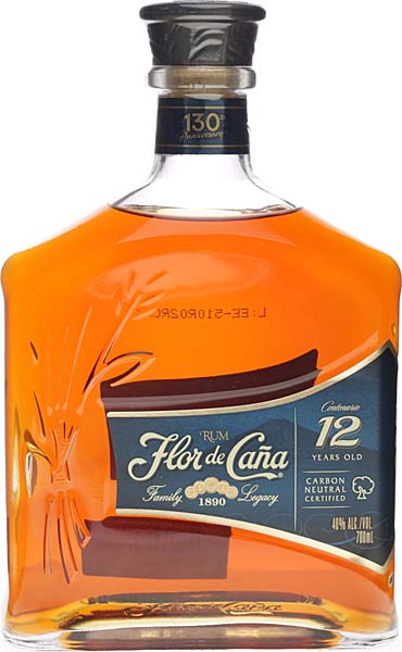 Flor de Cana Rum 12 years -  Flor de Cana Rum 12 years with 700 ml. and 40% volume. Copper color. Toffee,...
