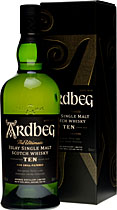 Ardbeg+Ten+Whisky+10+Jahre - Ardbeg Ten - Whisky 10 years with 46 % volume and 700 ml. content  from Islay.   A peaty salty Single Malt Whisky well know around the world. Ardbeg Ten Years Old is a very special bottling for the Ar...