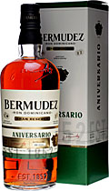 Bermudez+Aniversario+Rum - Bermudez Aniversarion with 700 ml. content and 40 % volume from the Dominican Republic. Matured for 15 years in oak barrels. This is the Premium Rum from Bermudez, which is produced in the Caribbean. The taste is very smooth and full of black chocolate .