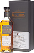 Bushmills+Whisky+21+Jahre - Bushmills Whiskey 21 Jahre mit 700 ml. und 40 % Vol.  Bushmills 21 years in der Holzbox. Dieser Whiskey 21 years ist sehr selten. Madeira Finish und in der nummerierten Flasche. Der Bushmills Whiskey 21 Jahre wurde 2003 mit einer Doppel-Goldmedaille bei der "W...