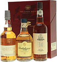 Classic+Malt+Gentle+Set+3+x+200+ml. - Classic Malt Gentle Set mit drei Flaschen jede enth�lt 200 ml. und zwar den Dalwhinnie 15, Glenkinchie 12 Jahre und Oban 14 Jahre.  Sch�nes Classic Malt Gentle Set, auch zum Verschenken oder probieren der Sorten gut geeignet. Gesamt 600 ml.  Dalwhinnie 15 Jahre 200...