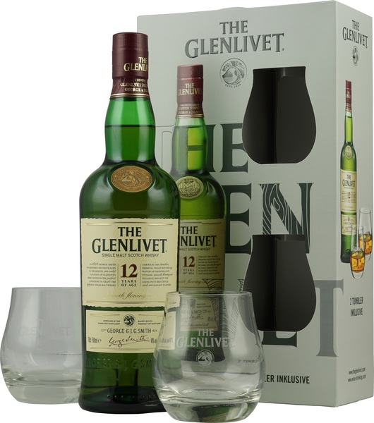 Glenlivet 12 years giftbox with two glasses