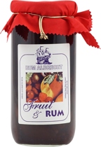 Jamaican Rum & Fruits Creation - Glass with Jamaican rum and fresh plum fruits. The content has 400 gramm, and 215 gramm are fruits - the rest is perfect, Jamaican rum. The volume of the rum glass is 16 % and it is perfect with crepes, melon or vanilla ice cream.   The rum glass is really perfect,...