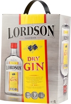 Lordson+Gin+3+Liter+%2F+Superbillig - Lordson Dry Gin in the Bag in Box with 3 Liter and 37.5 % volume. Enjoy this gin on the rocks in your long drink or with your favorite Cocktial. Save round about 40 % weight because the Gin Bag in Box weight only 3.0 Kilo and 3 bottles with 1 Liter weight 5.8 Kilo....