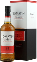 Tomatin Whisky 21 years - Tomatin 21 years with 700 ml. and 52 % volume.   The Tomatin 21 years is a cask-strength 21 years from Tomatin, a distillery which has really benefited from a bit of brand investment recently, with a ...