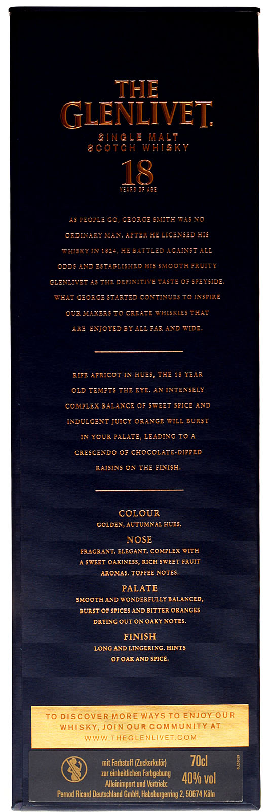 Glenlivet 18 Jahre Batch Reserve 0,7 Liter 40 Vol. im