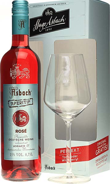 Asbach Aperitif Rose mit Glas online kaufen