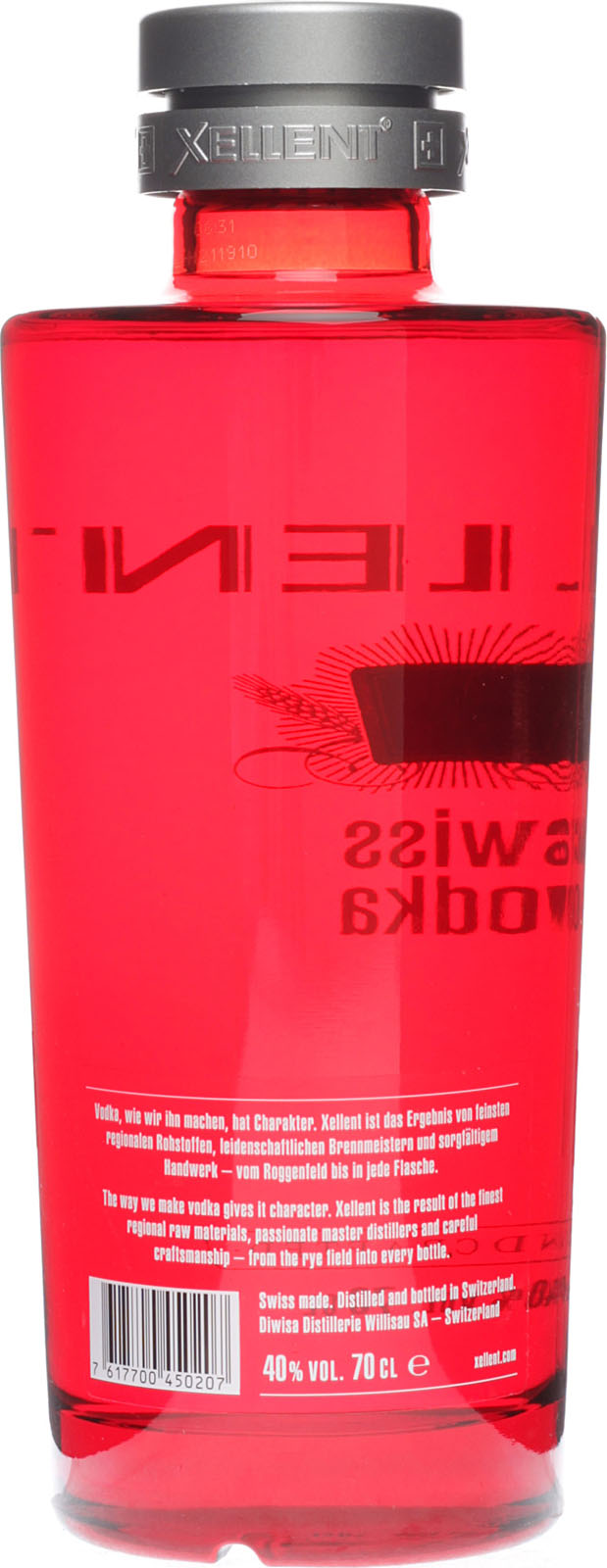 Xellent Swiss Vodka in der roten Flasche hier im Shop