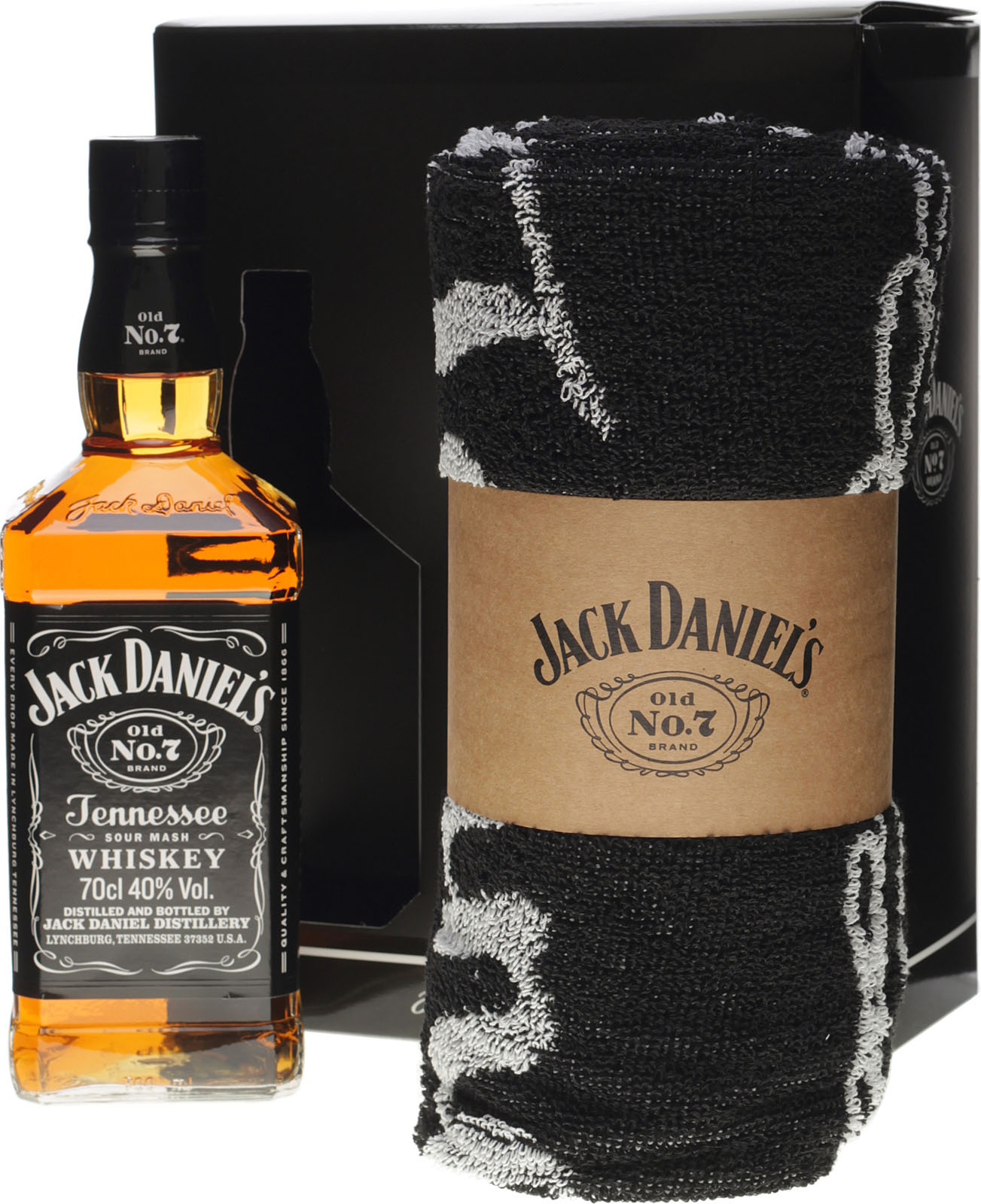 Jack Daniels Tennessee Whiskey Set mit Handtuch