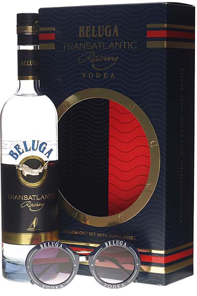 Beluga Transatlantic Vodka 0,7 Liter 40,0 % Vol. Geschenkpackung mit Beluga-Sonnenbrille