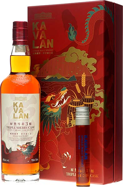 Kavalan 2024 Dragon Set Triple Sherry Cask mit Minatur