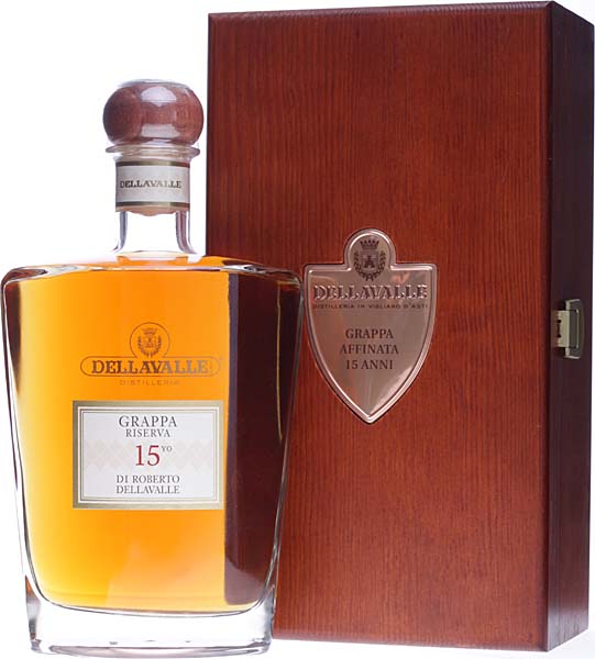 ブランデー DELLAVALLE GRAPPA AFFINATA 15 ANNI Grappa Dellavalle 15 Jahre Affinata Barrique - Maduro