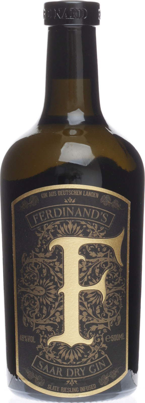 Ferdinands Saar Dry Gin Goldcap 0,5 Liter 49% Vol.