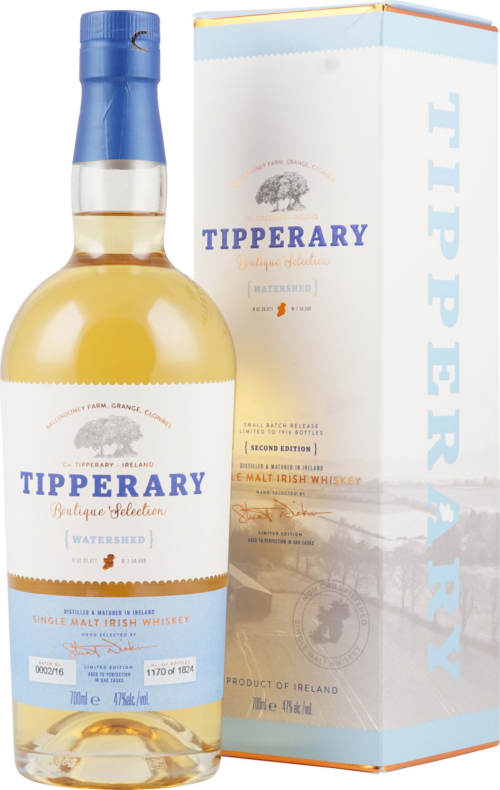 TIPPERARY Watershed 700ml 47% ウィスキー Tipperary Watershed Boutique Selection Single Malt Irish