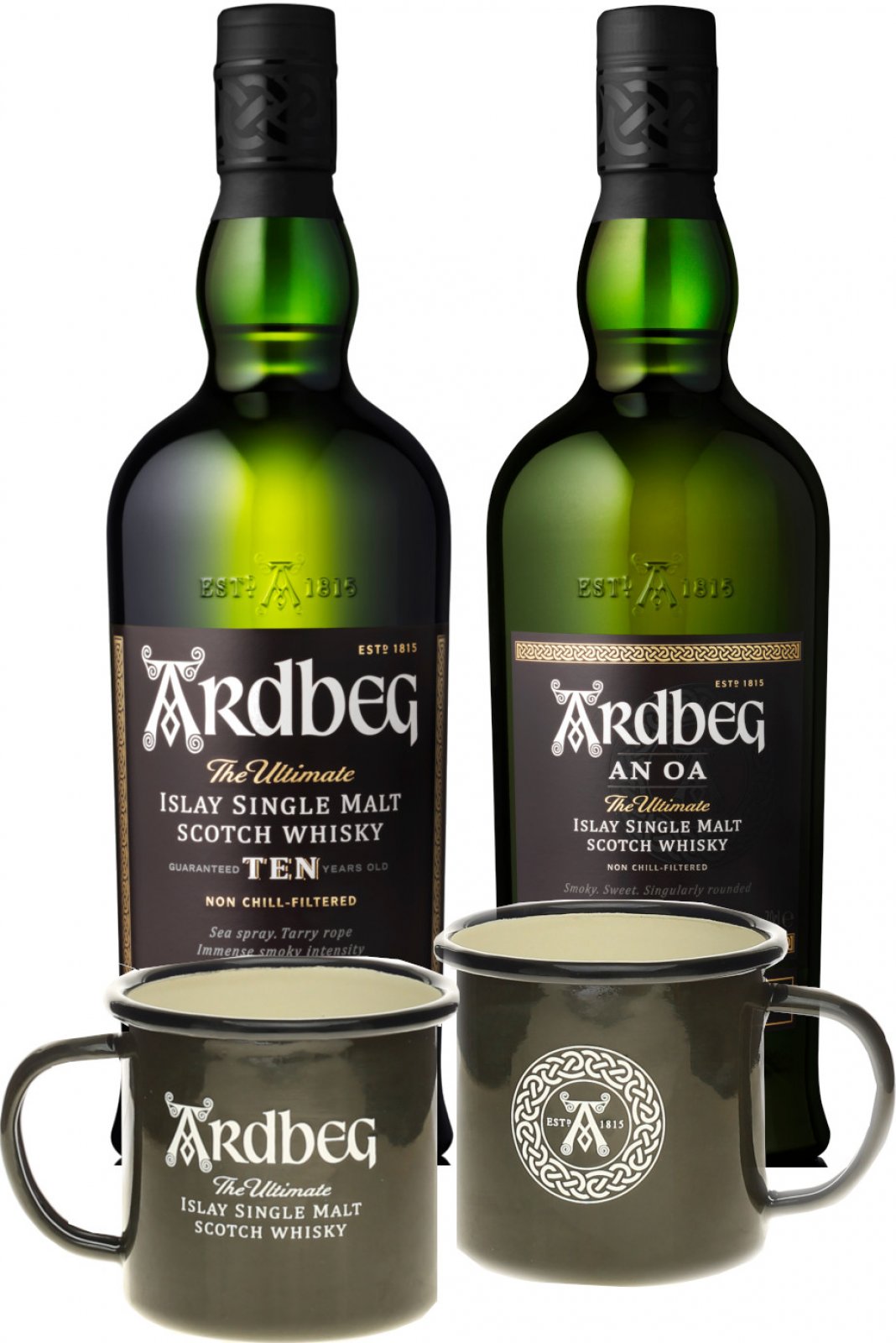 Ardbeg Set mit dem Ten Whisky und dem An Oa von der Ins