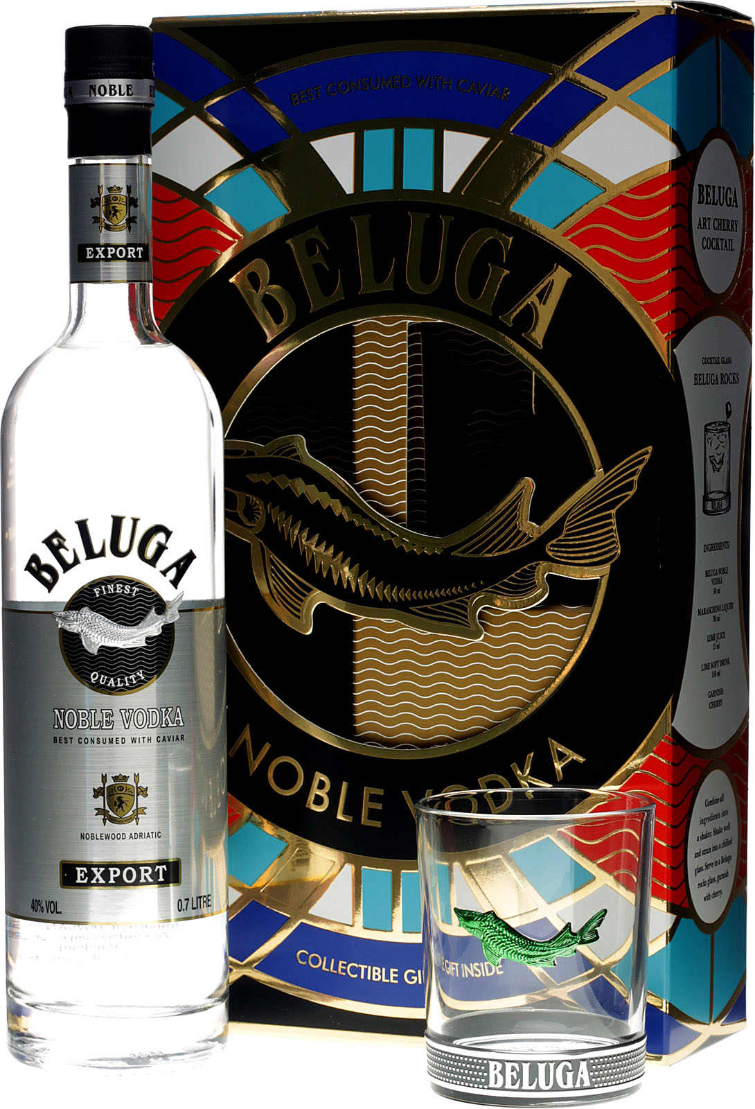 Beluga Vodka Geschenkset mit Glas in der 700 ml Flasche