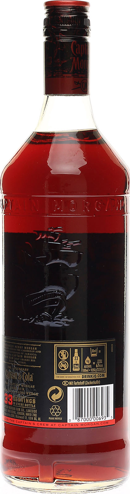 Captain Morgan Dark Rum 1 Liter 40 %