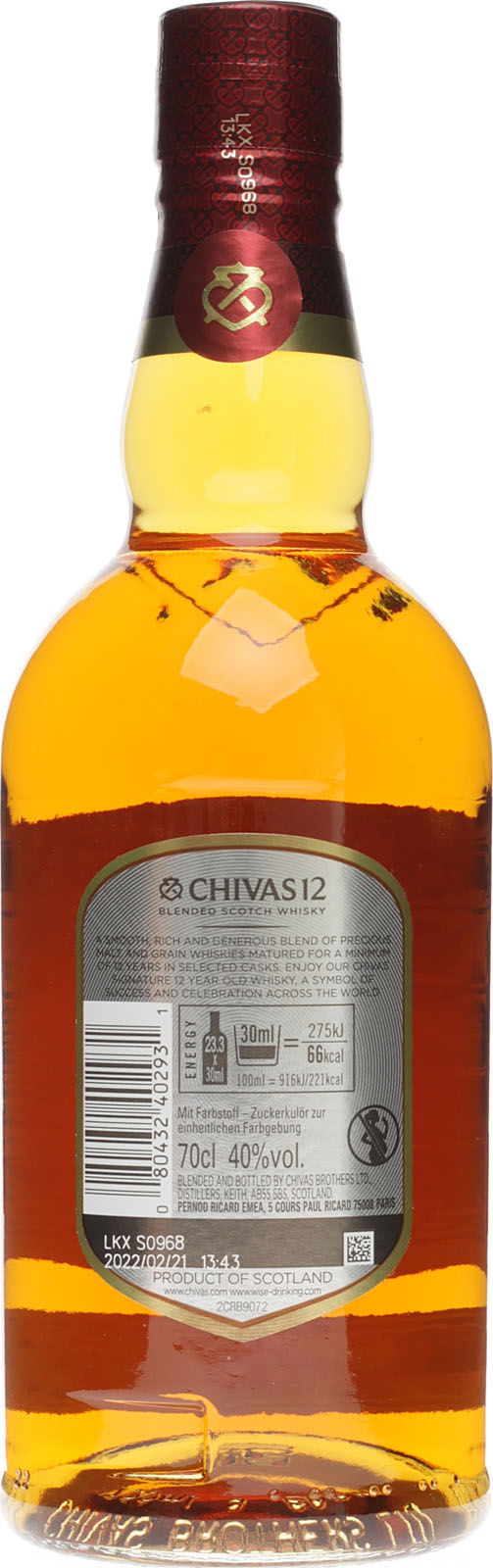 Chivas Regal 12 Jahre m Premium Blended Whisky Scotch 