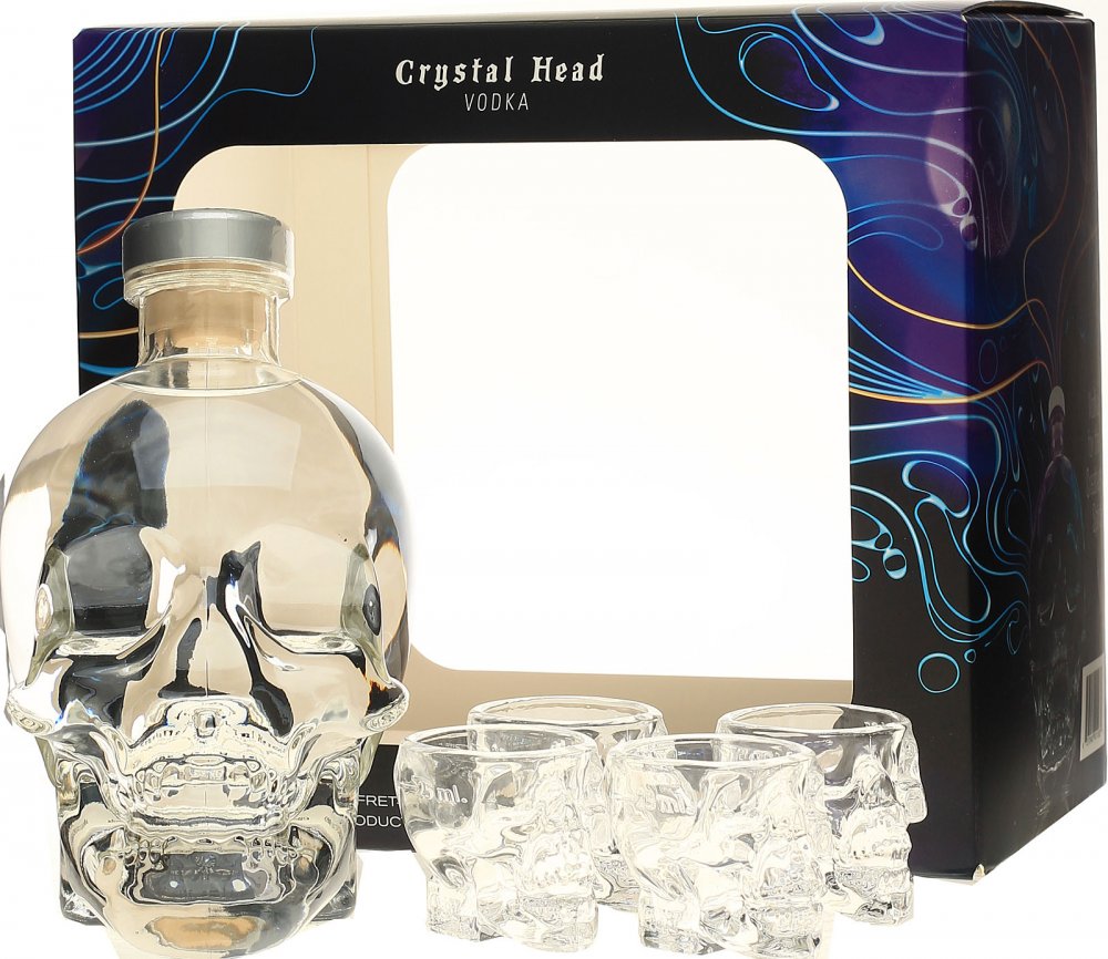 Crystal Head Vodka 0 7 Liter 40 Vol Mit 4 Shot Glasern Jetzt Bei Uns Im Online Shop