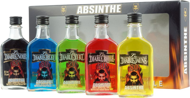 Das Diable Absinth Geschenkset mit 5 Miniaturen als Abs 