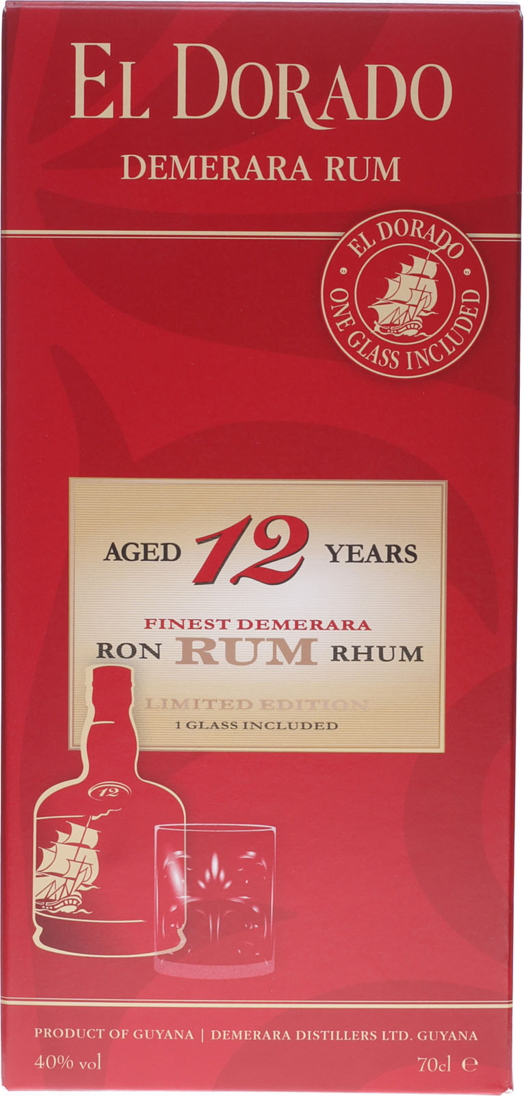 El Dorado Rum 12 Jahre in Geschenkbox mit Glas im Shop