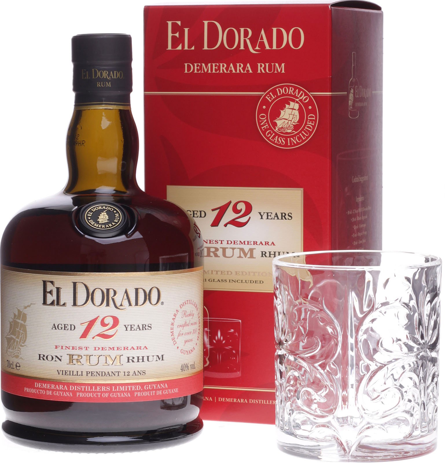 El Dorado Rum 12 Jahre in Geschenkbox mit Glas im Shop