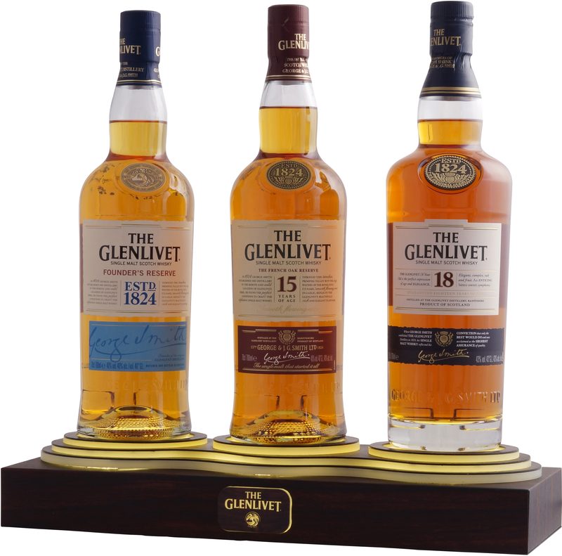 Glenlivet Set mit 1x Founders Reserve 1x 15 Jahre und 1