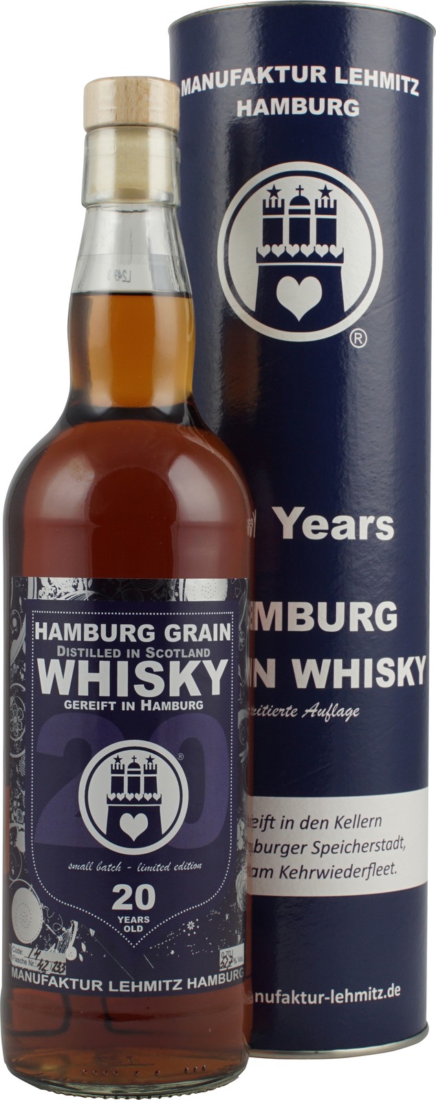 Hamburg Grain Whisky 20 Jahre 0,7 Liter 52,7 Vol. qualitativ hochwertig