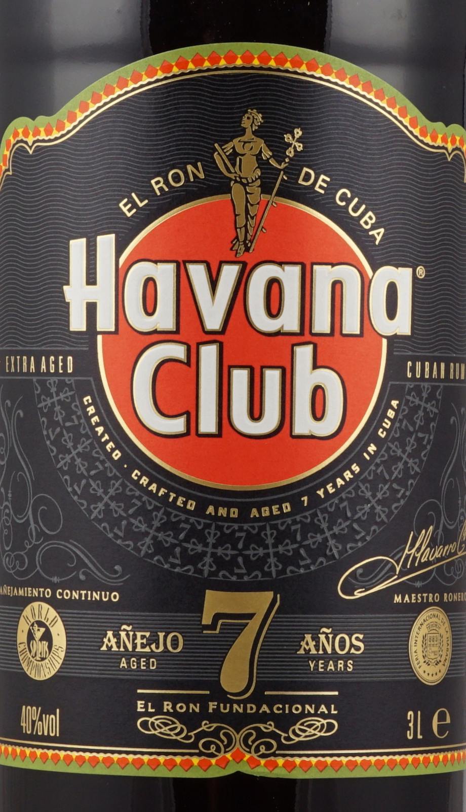Havana Club Rum 7 Jahre in der 3,0 Liter Flasche mit 40