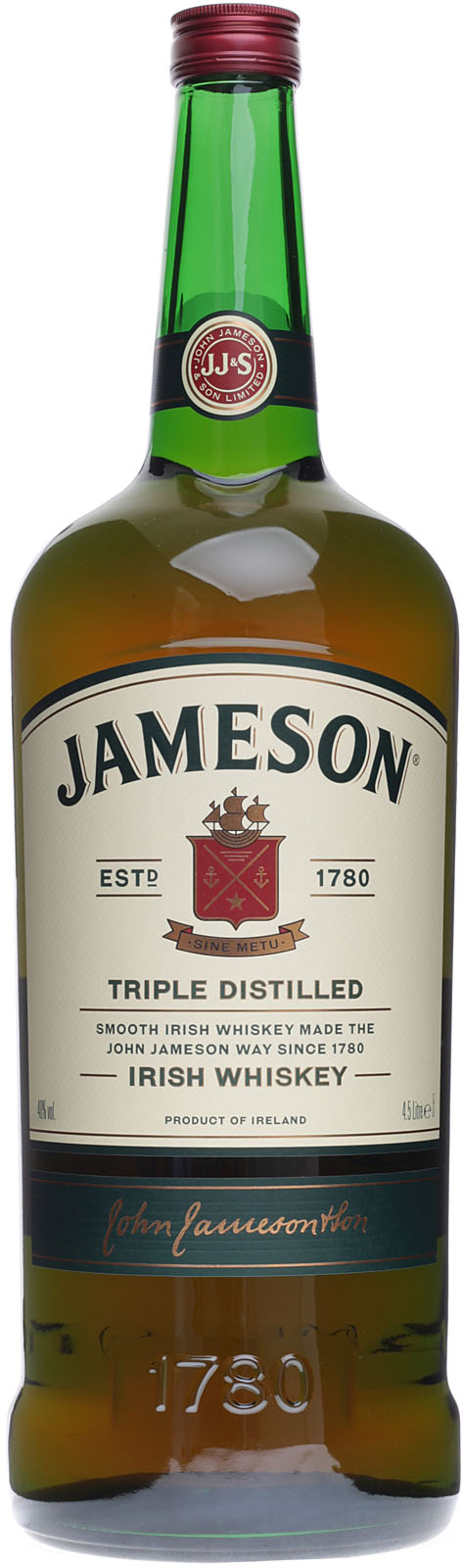 Jameson Irish Whiskey In Der Grossen 4 5 Liter Flasche Gunstig Einkaufen