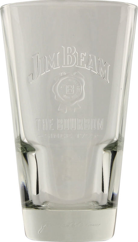 Jim Beam Longdrinkglas Reliefprägung Whiskey Whisky Gläser Bar Kneipe Gastro NEU 