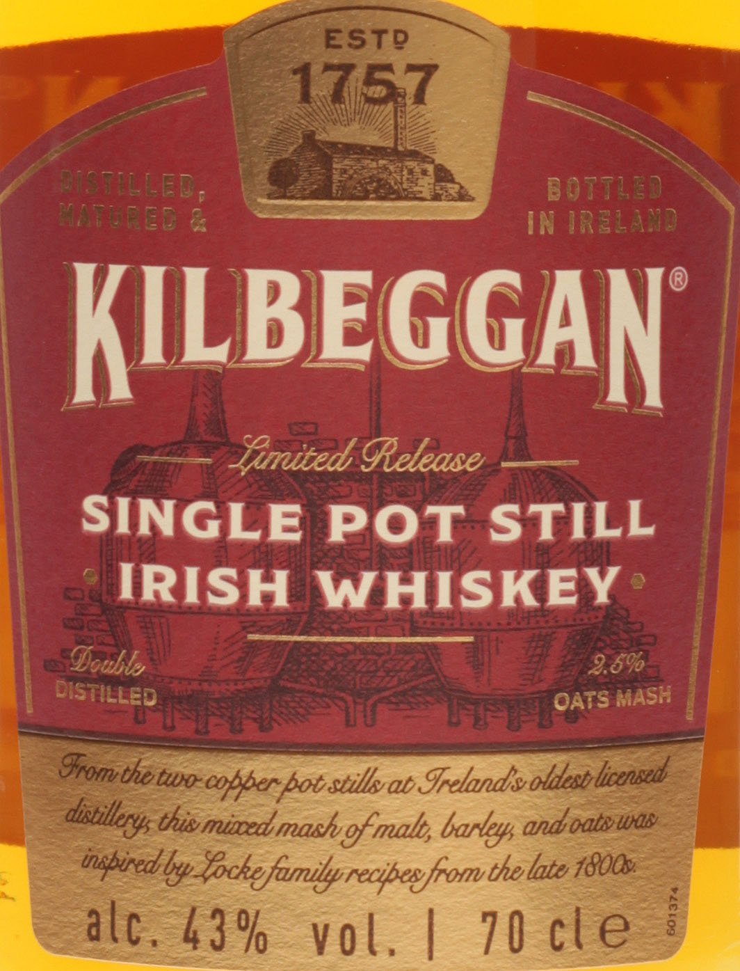 Kilbeggan Single Pot Still 0,7 Liter 43 Vol. im Shop