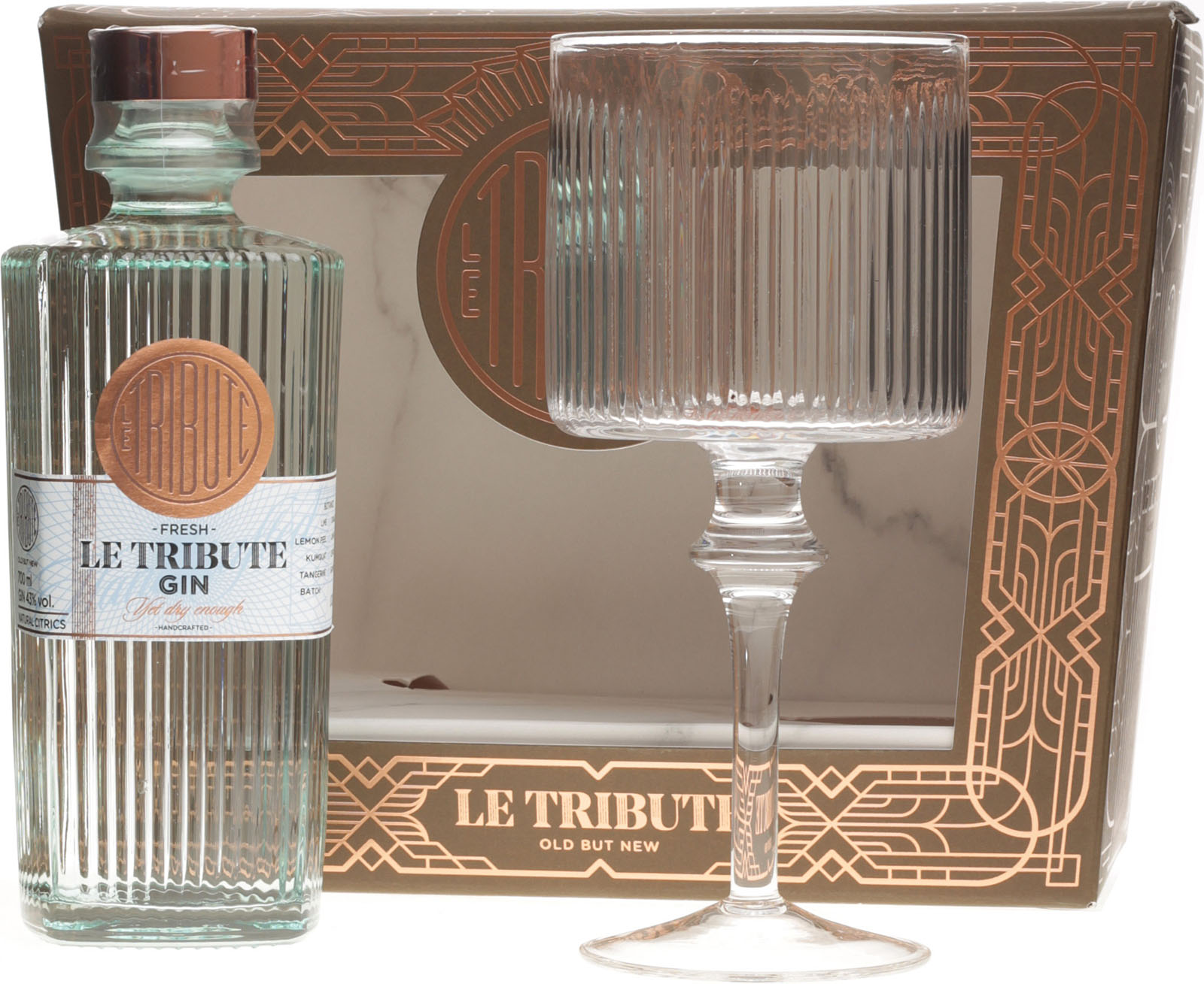 Le Tribute Gin Set mit 1 Copa Glas 0,7 Liter 43 % Vol.