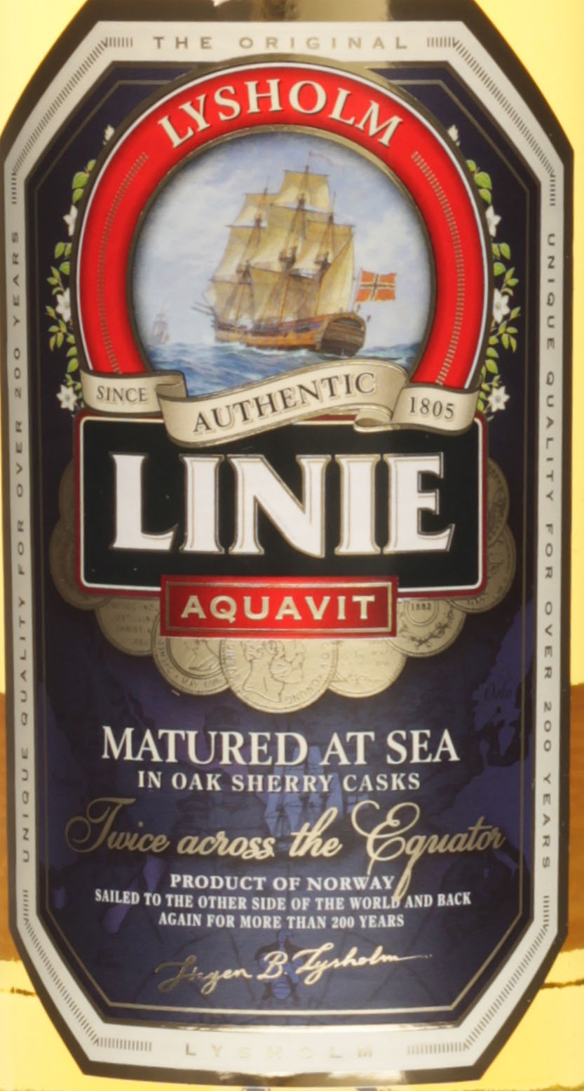 Linie Aquavit 0,7 Liter Geschenkset mit Glas, Schnapssp