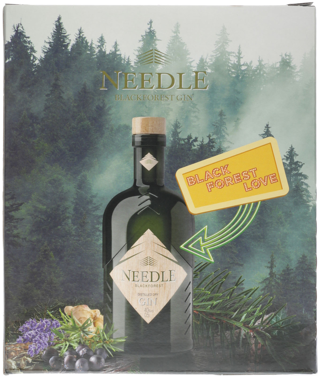 Needle Black Forest Dry Liter 0,5 Geschen Gin Vol. 40 