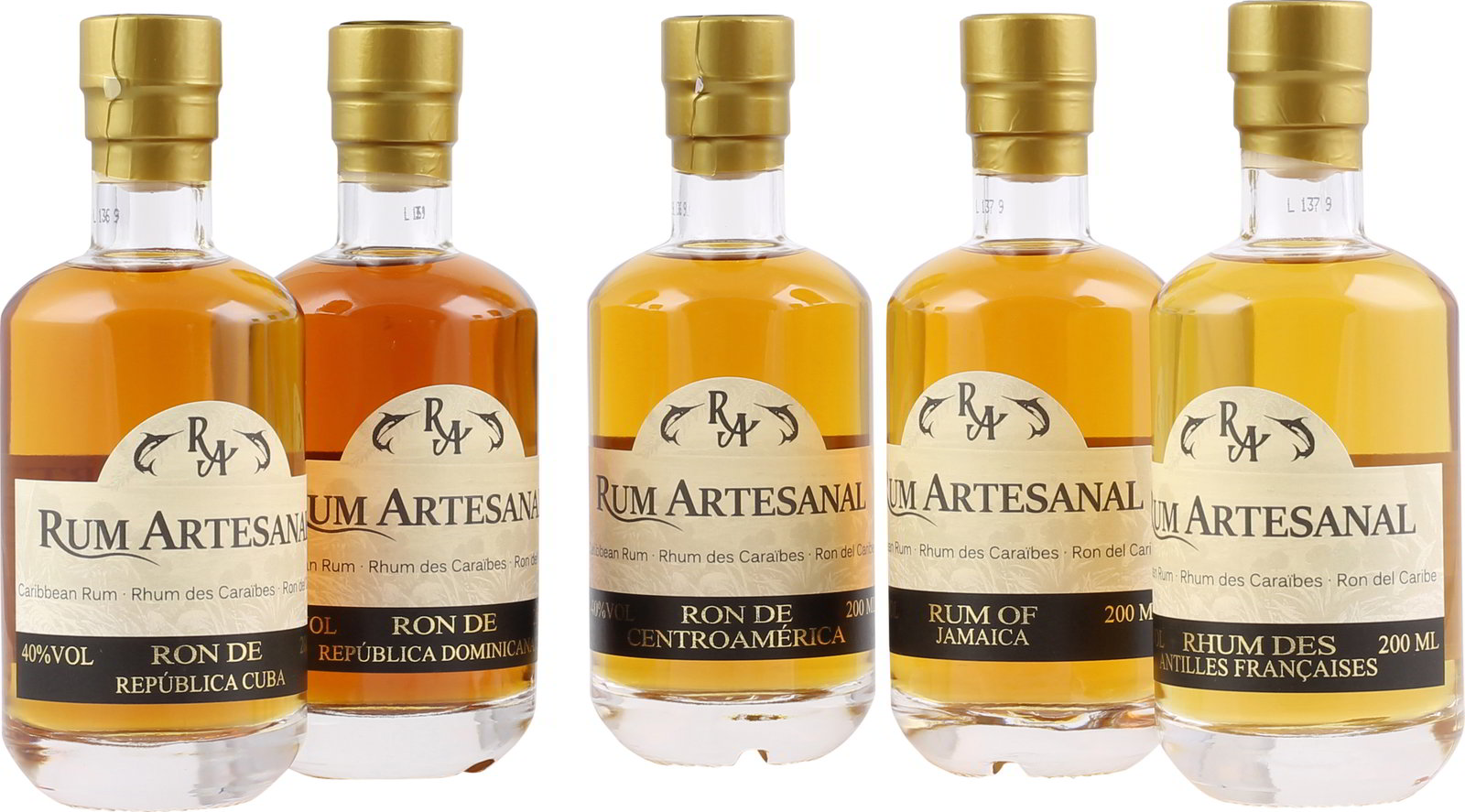 RA Rum Tasting Box Caribbean Rum 5 x 0,2 Liter 40 % Vol
