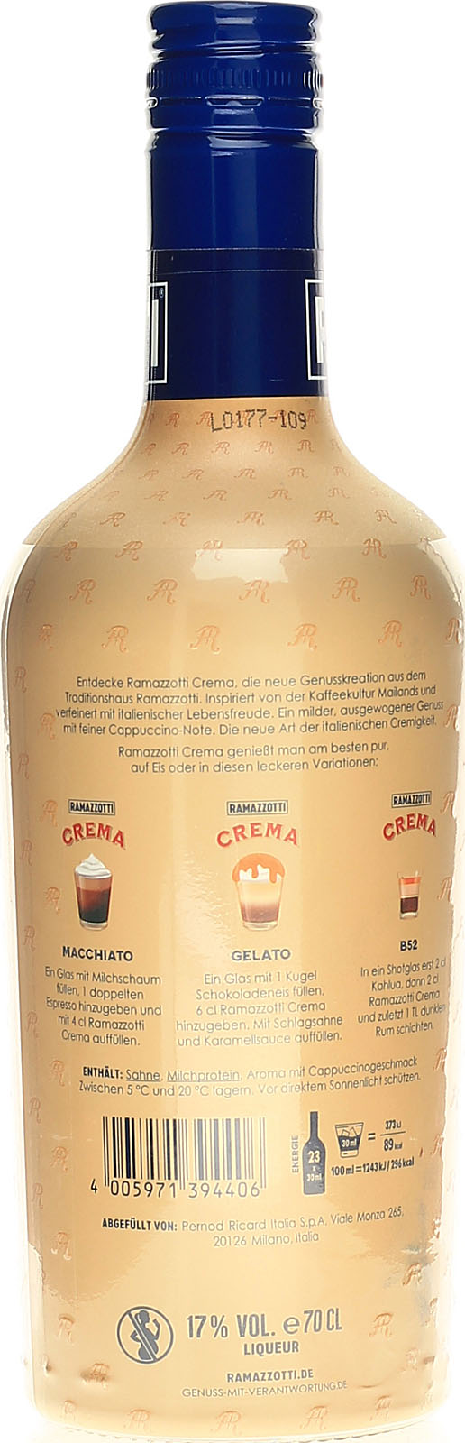 Ramazzotti Crema, Sahnelikör aus Italien