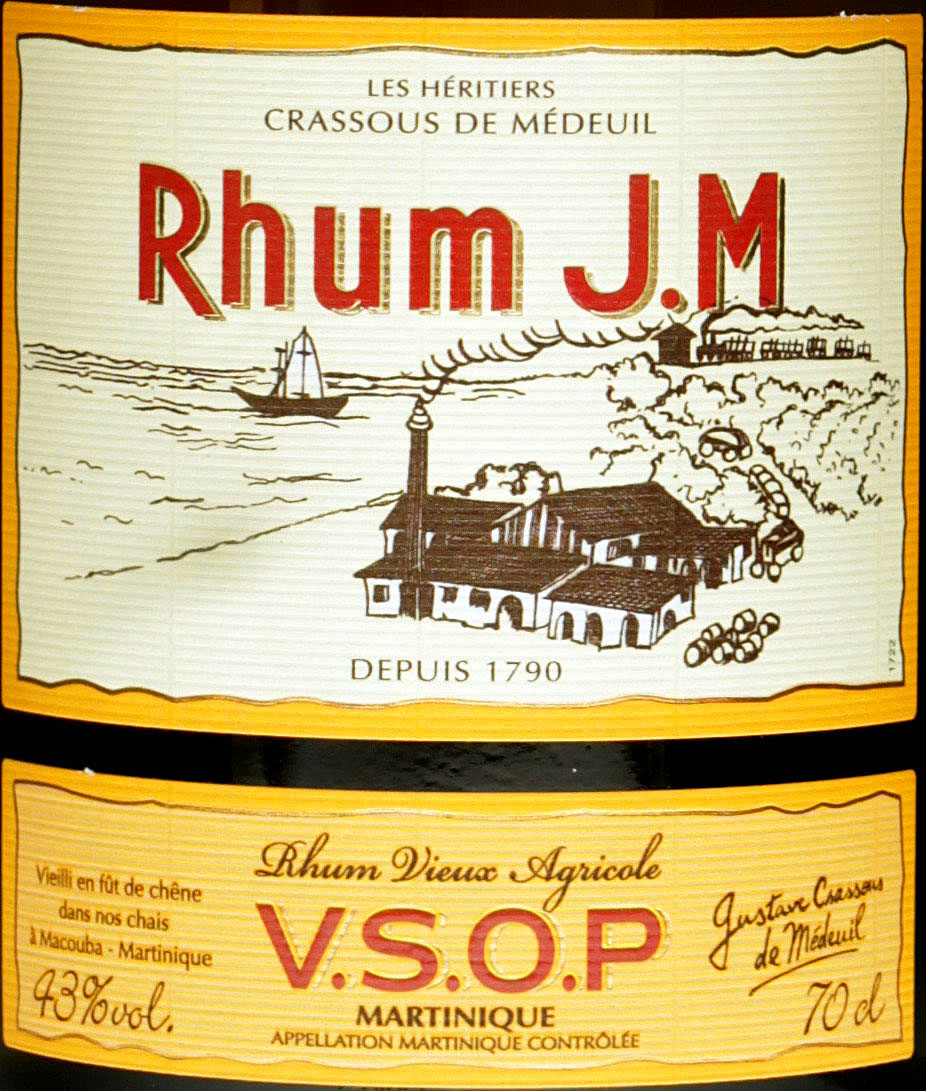 Rhum J.M VSOP Agricole Rum hier bei uns im Shop