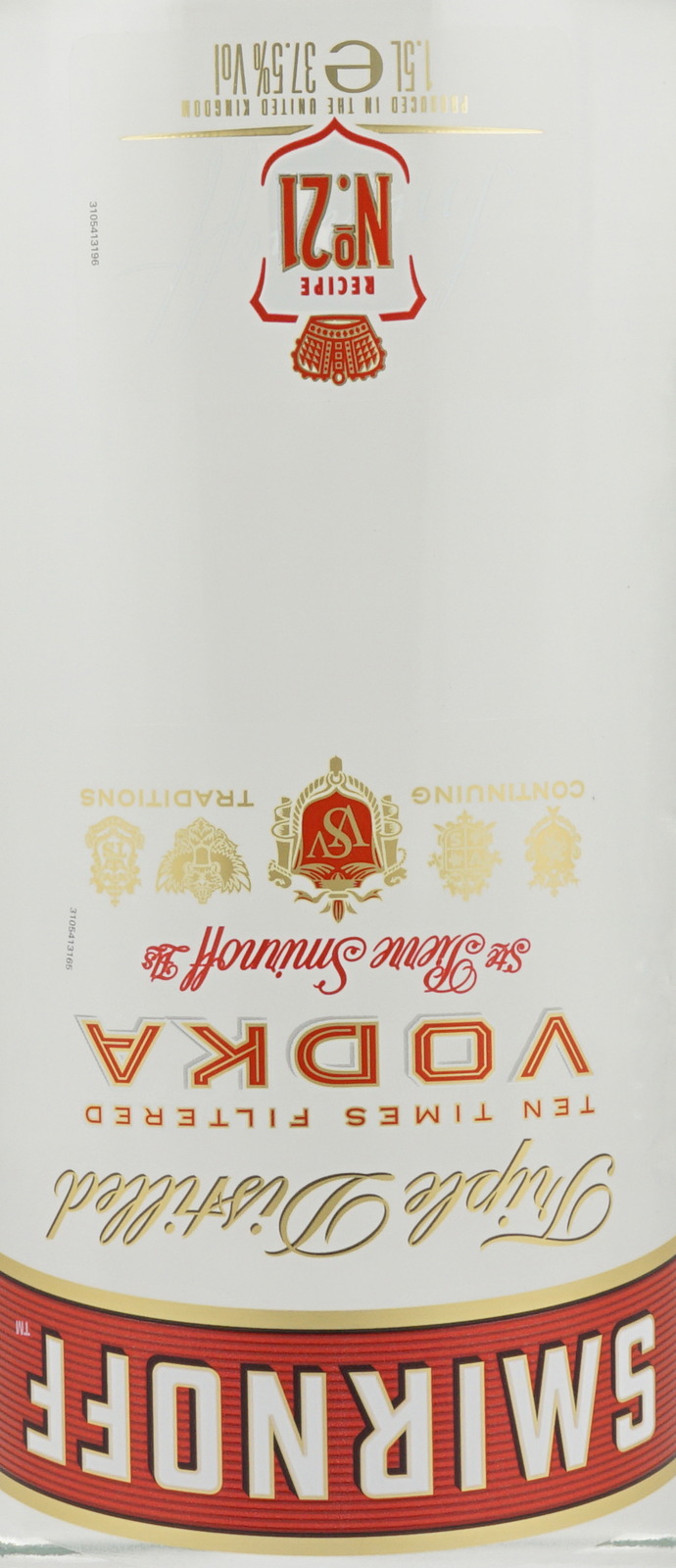 1,5 Label Vodka Flasch Smirnoff der in Red Magnum Liter