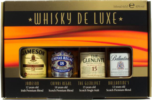 Whisky Deluxe Set mit 4 Whisky Miniaturen bei Spirituosen