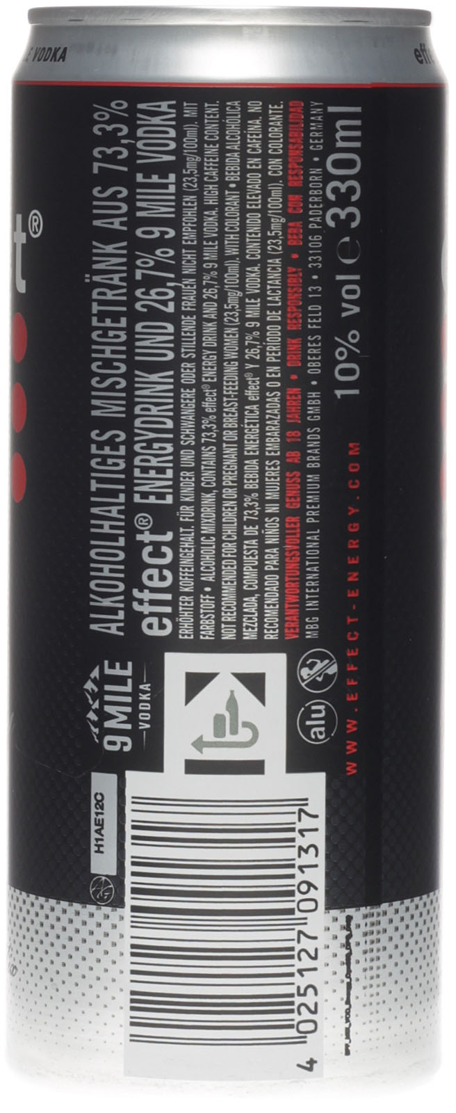 effect® Vodka & Energy Dose 12 x 0,33 Liter 10 Vol. i